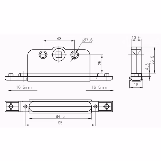 Alumiuim Alloy Folding Door Transmission Devise Rod