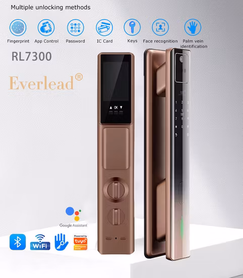 Ttlock APP Fingerprint Aluminum Door Smart Lock with 3585 European Standard Mortise Digital Smart Door Lock for Aluminum Door UPVC Door Sliding Doors Lock Smart