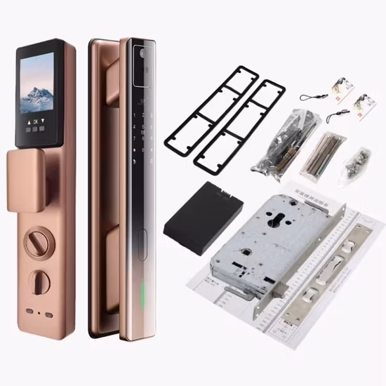 Ttlock APP Fingerprint Aluminum Door Smart Lock with 3585 European Standard Mortise Digital Smart Door Lock for Aluminum Door UPVC Door Sliding Doors Lock Smart
